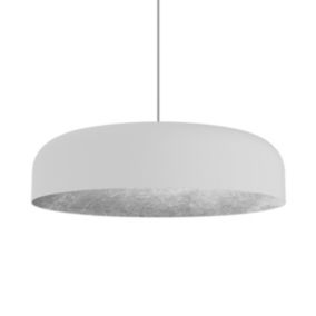 LUMICOM - TUZZI Suspension, 1xE27, max 42W, métal, blanc mat/feuille argent, D.40cm