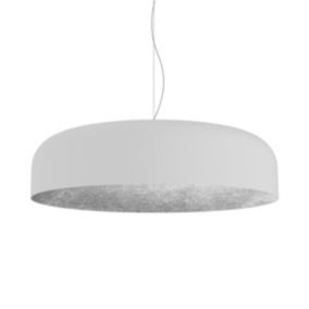 LUMICOM - TUZZI Suspension, 1xE27, max 42W, métal, blanc mat/feuille argent, D.50cm