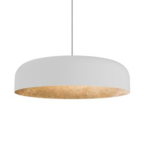 LUMICOM - TUZZI Suspension, 1xE27, max 42W, métal, blanc mat/feuille d'or, D.40cm