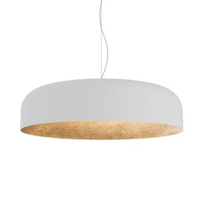 LUMICOM - TUZZI Suspension, 1xE27, max 42W, métal, blanc mat/feuille d'or, D.50cm