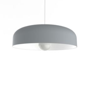 LUMICOM - TUZZI Suspension, 1xE27, max 42W, métal, gris/blanc, D.40cm