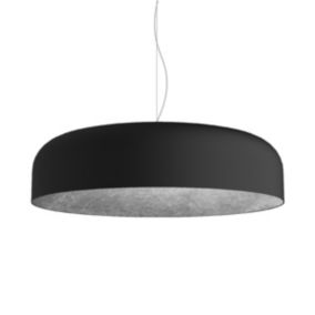 LUMICOM - TUZZI Suspension, 1xE27, max 42W, métal, noir mat/feuille argent, D.50cm