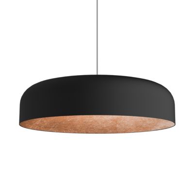 LUMICOM - TUZZI Suspension, 1xE27, max 42W, métal, noir mat/feuille cuivre, D.40cm