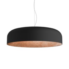 LUMICOM - TUZZI Suspension, 1xE27, max 42W, métal, noir mat/feuille cuivre, D.50cm