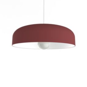 LUMICOM - TUZZI Suspension, 1xE27, max 42W, métal, rouge cowhide/blanc, D.40cm