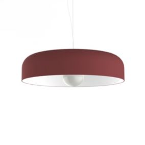 LUMICOM - TUZZI Suspension, 1xE27, max 42W, métal, rouge cowhide/blanc, D.50cm