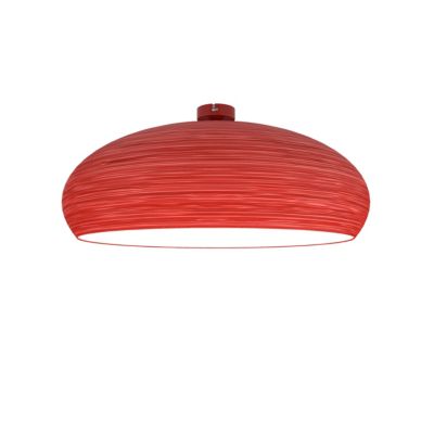 LUMICOM - UFO Plafonnier, 1xE27, max 42W, métal, rouge brillant/blanc, D.60cm