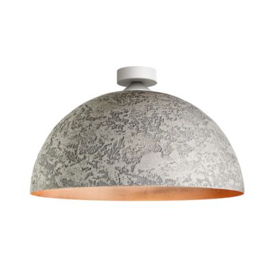 LUMICOM - VENICE Plafonnier, 1xE27, max 42W, métal, béton/feuille cuivre, D.40cm