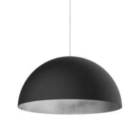 LUMICOM - VENICE Suspension, 1xE27, max 42W, métal, noir mat/feuille argent, D.40cm