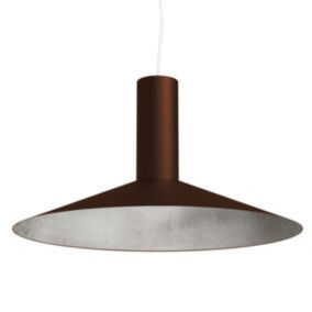 LUMICOM - VERA Sospensione, 1xE27, max 42W, metallo, marrone corten/foglia argento, D.40cm