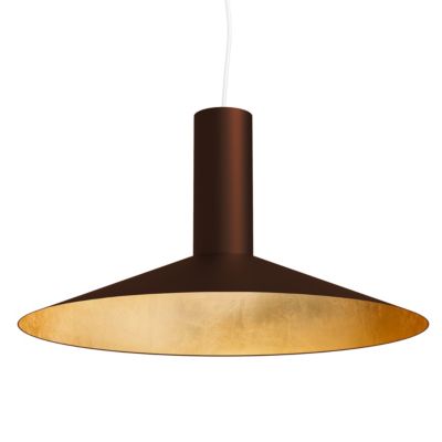 LUMICOM - VERA Sospensione, 1xE27, max 42W, metallo, marrone corten/foglia oro, D.40cm