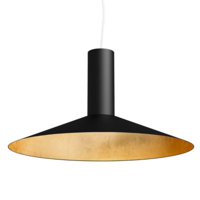 LUMICOM - VERA Sospensione, 1xE27, max 42W, metallo, nero opaco/foglia oro, D.40cm