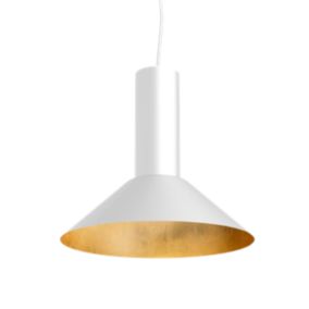 LUMICOM - VERA Suspension, 1xE27, max 42W, métal, blanc mat/feuille d'or, D.25cm