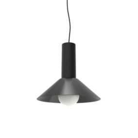 LUMICOM - VERA Suspension 1xE27 max 42W métal noir brillant, D.25cm