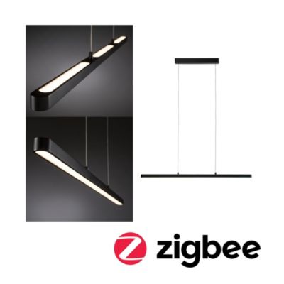 Luminaire en suspension LED Smart Home Zigbee 3.0 Lento Tunable White 2100lm 41,5W Noir mat gradable