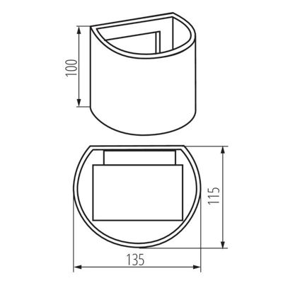 Luminaire façade LED 7W IP54 Graphite Carré 100x100mm