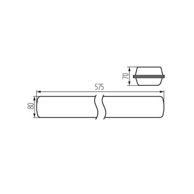 Luminaire LED 19W étanche IP65 longueur 575mm Gris - Blanc Naturel 4000K
