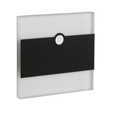 Luminaire LED escalier - Détecteur PIR - Encastré mural - Noir - 3000K
