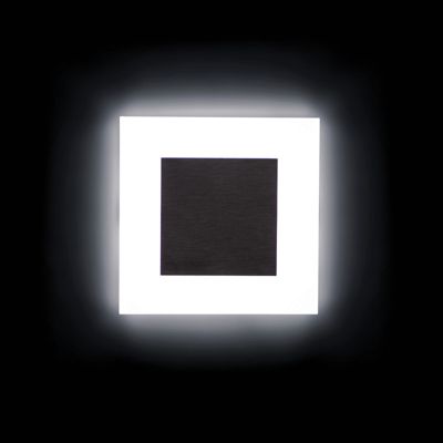 Luminaire LED escalier - Détecteur PIR - Encastré mural - Noir - 75x75mm