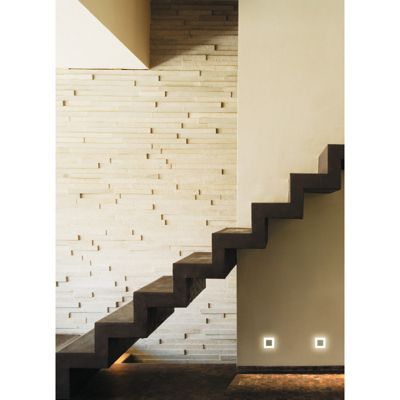 Luminaire LED escalier - Détecteur PIR - Encastré mural - Noir - 75x75mm