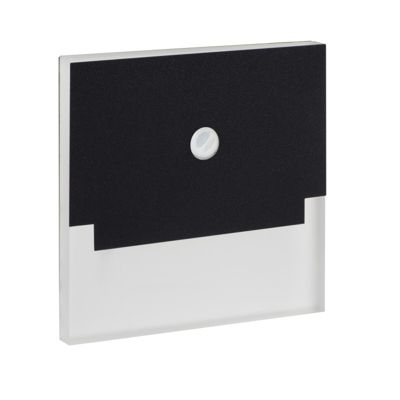 Luminaire LED escalier - Détecteur PIR - Encastré mural - Noir - 75x75mm