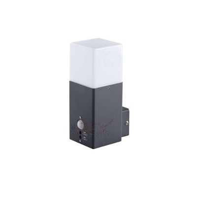 Luminaire mural, mural pour 1 ampoule à Détecteur E27 étanche IP44 Anthracite