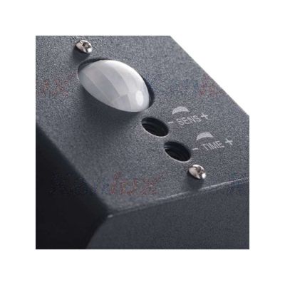 Luminaire mural, mural pour 1 ampoule à Détecteur E27 étanche IP44 Anthracite