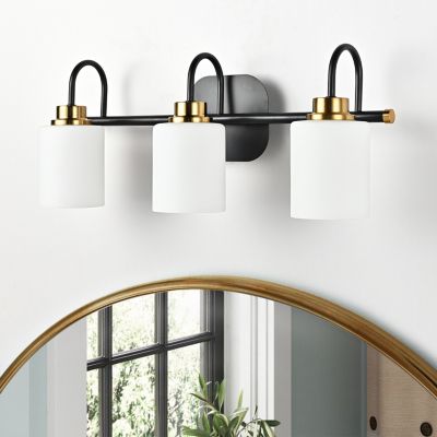 Luminaire pour miroir de salle de bain, applique murale LED à 3 têtes avec abat-jour en verre, luminaire pour tableau LED, 54 cm