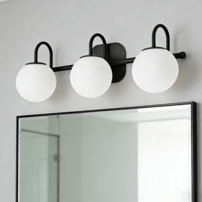 Luminaire pour miroir de salle de bain, applique murale LED à 3 têtes avec abat-jour en verre, luminaire pour tableau LED, 56 cm