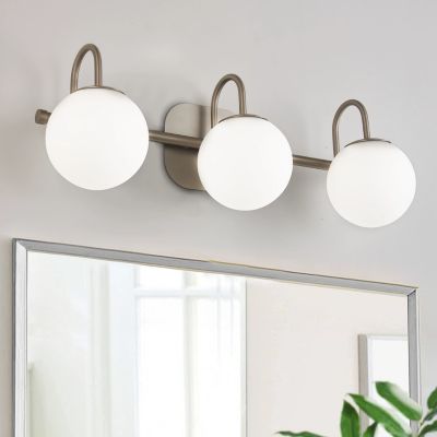 Luminaire pour miroir de salle de bain, applique murale LED à 3 têtes avec abat-jour en verre, luminaire pour tableau LED, 56 cm