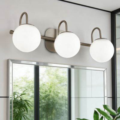 Luminaire pour miroir de salle de bain, applique murale LED à 3 têtes avec abat-jour en verre, luminaire pour tableau LED, 56 cm