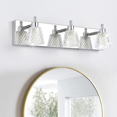 Luminaire pour miroir de salle de bain, applique murale LED à 3 têtes avec abat-jour en verre, luminaire pour tableau LED, 56 cm