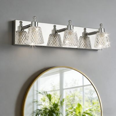 Luminaire pour miroir de salle de bain, applique murale LED à 3 têtes avec abat-jour en verre, luminaire pour tableau LED, 56 cm