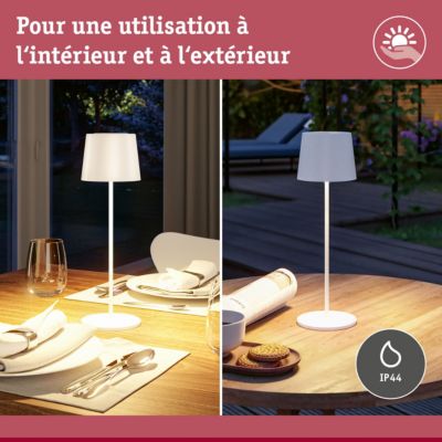 Luminaire rechargeable Gilo IP44 gradable 2700K Blanc dépoli