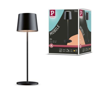 Luminaire rechargeable Gilo IP44 gradable 2700K Noir mat