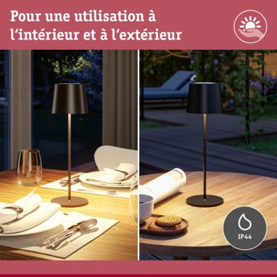 Luminaire rechargeable Gilo IP44 gradable 2700K Noir mat