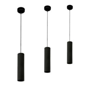 Luminaire Suspendu GU10 IP20 30cm NOIR (Pack de 3) - SILAMP