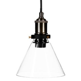 Luminaire Suspension Cône en Verre D 18 cm