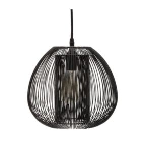 Luminaire Suspension en Métal filaire Noir D 28 cm