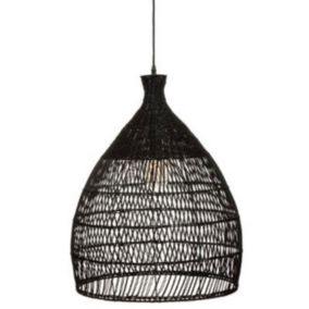 Luminaire Suspension en Rotin noir D 49 cm