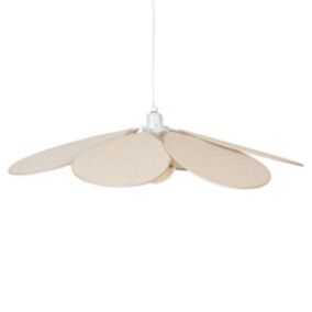 Luminaire Suspension pétales  en métal et coton Beige D 72 cm