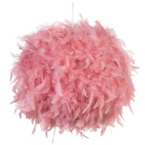 Luminaires enfant moderne en plumes rose DRAVA