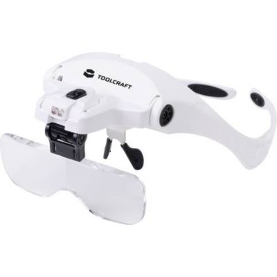 Lunettes-loupe LED TOOLCRAFT 2469761 - grossissement variable 1,0x à 3,5x, 2 LED