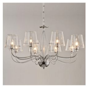 Lustre baroque design 8 bras verre transparent - Matane