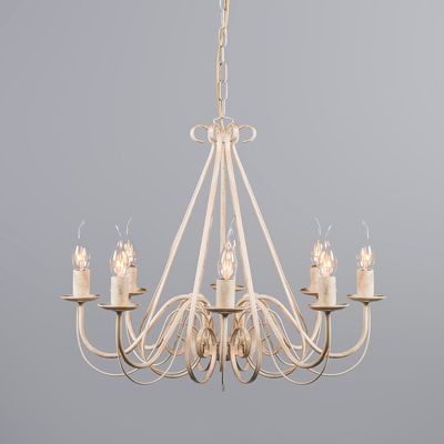 Lustre beige 60 cm avec abat-jour bruns - Giuseppe