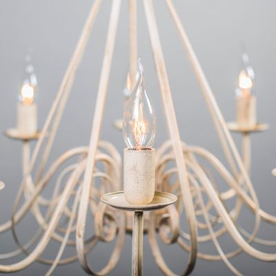 Lustre beige 60 cm avec abat-jour bruns - Giuseppe