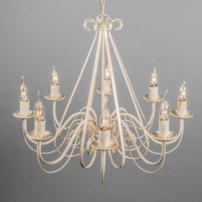 Lustre beige 60 cm avec abat-jour bruns - Giuseppe