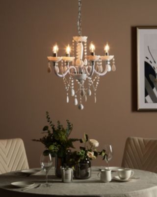 Lustre de luxe en métal blanc et en cristaux de verre KALANG