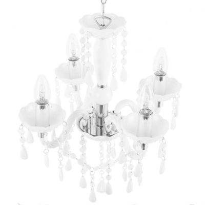 Lustre de luxe en métal blanc et en cristaux de verre KALANG