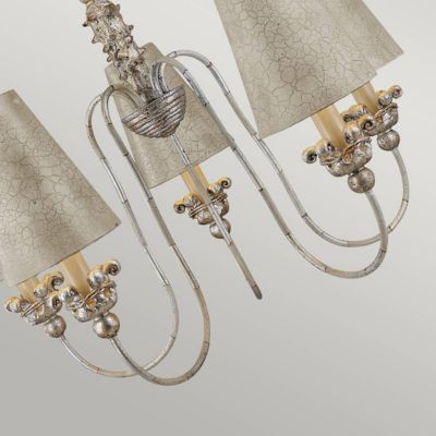 Lustre design Remi à abat-jour argent 5xE27 60W Flambeau | Castorama
